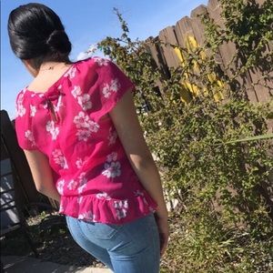 Pink Hollister Mesh top